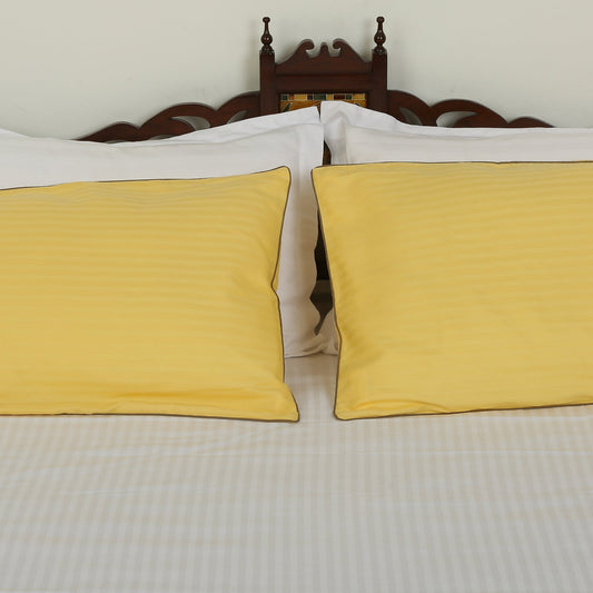 Pillow Covers-Plain Color-Yellow with Piping- Pair