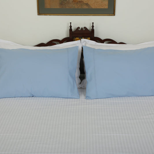 Pillow Covers-Plain Color-Sky Blue with Pintex Style- Pair