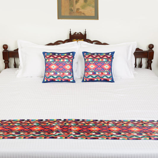 Runner Set- Blue n Red Patola