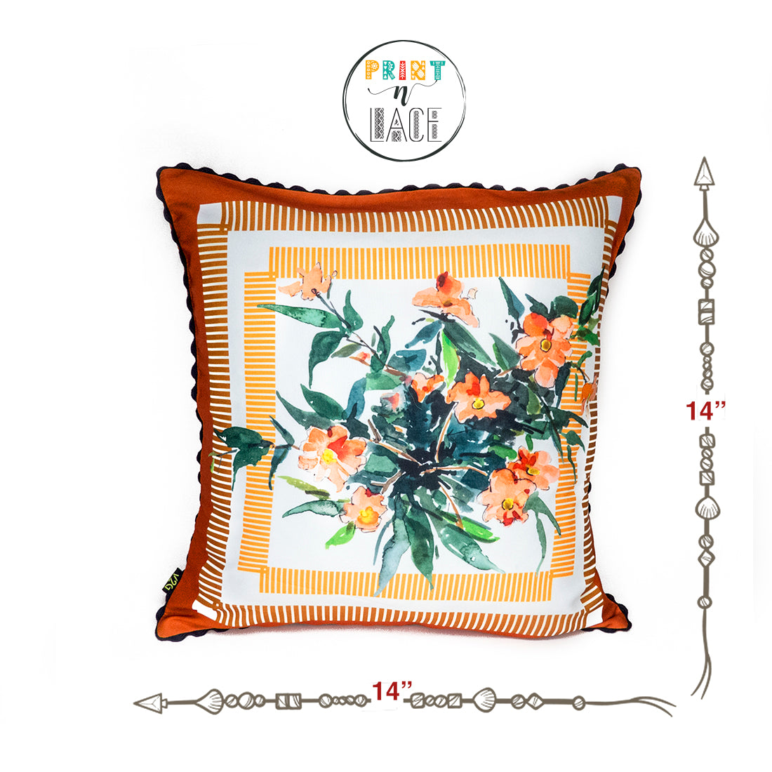 Print n Lace 033(orange n multi)
