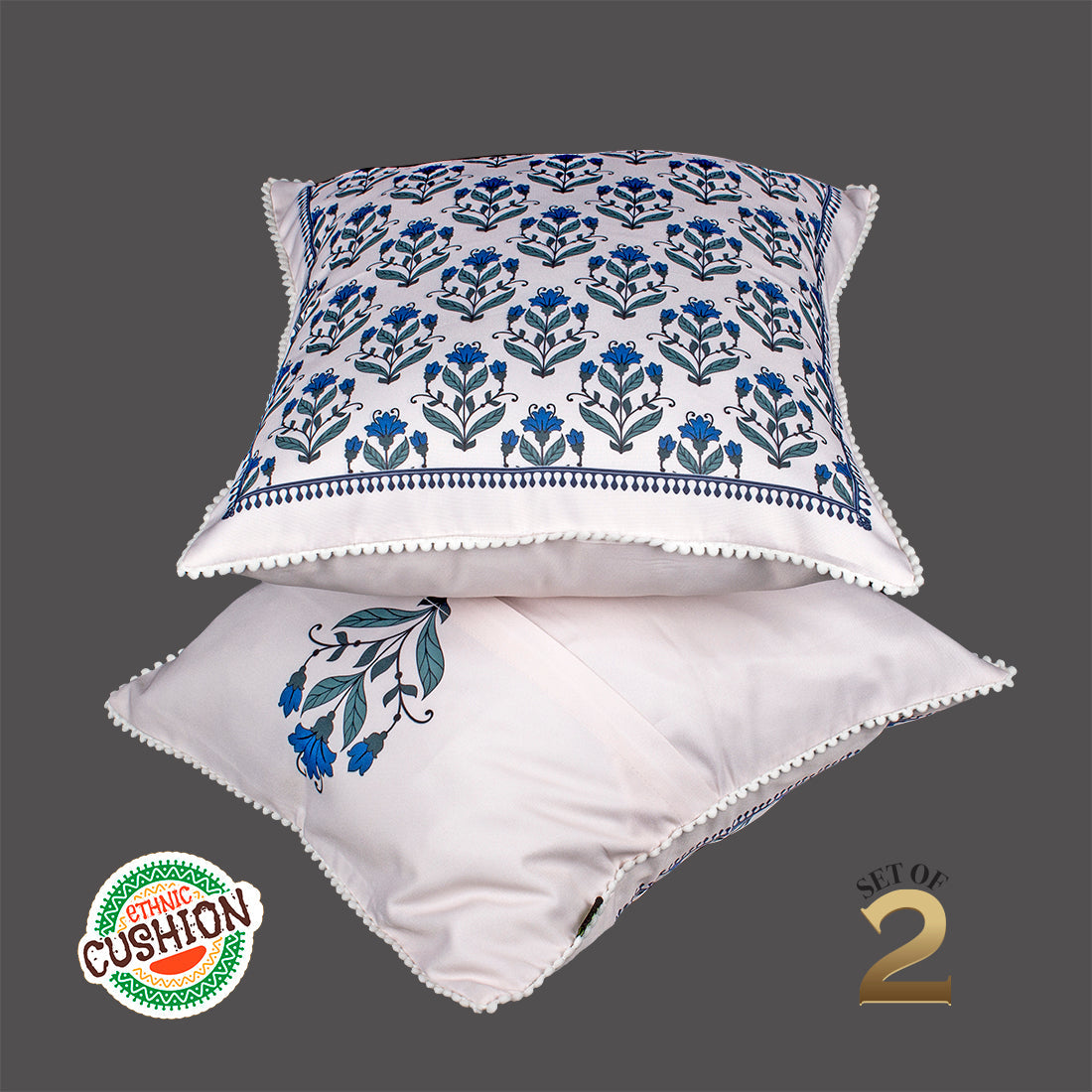 Print n Lace 068 (Cream n Blue)