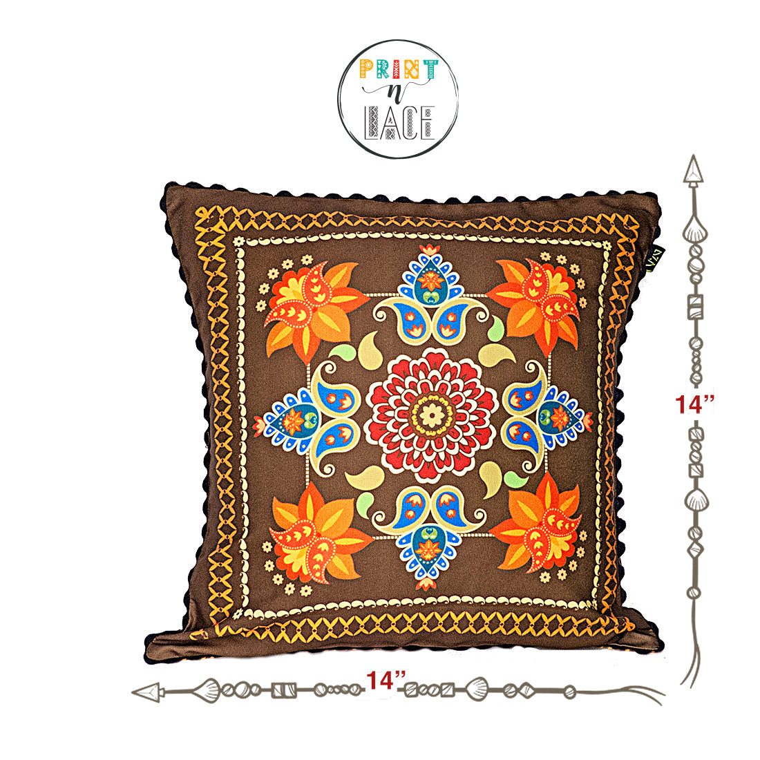Print n Lace 037(brown n multi)