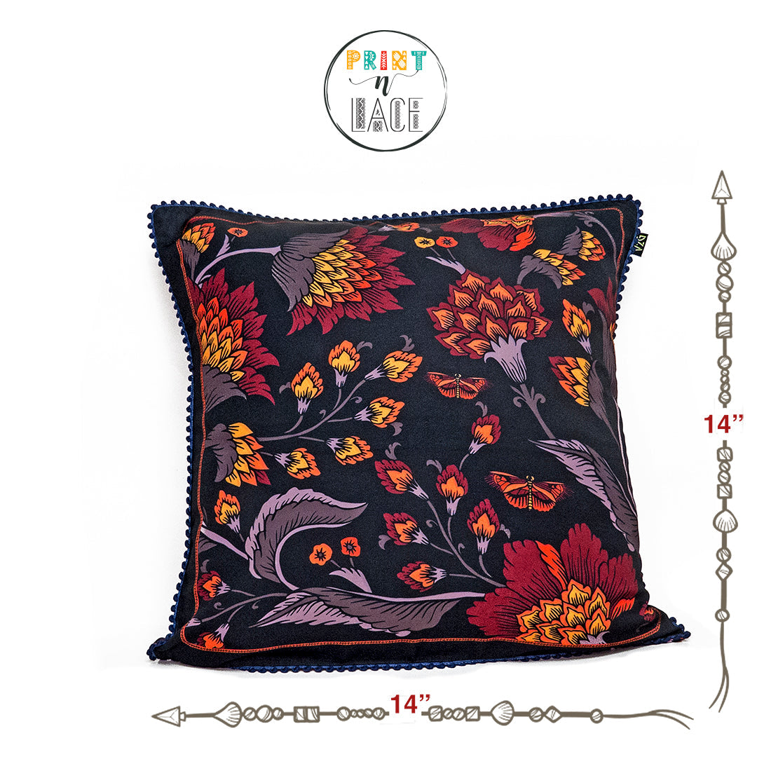 Print n Lace 017(black n multi)
