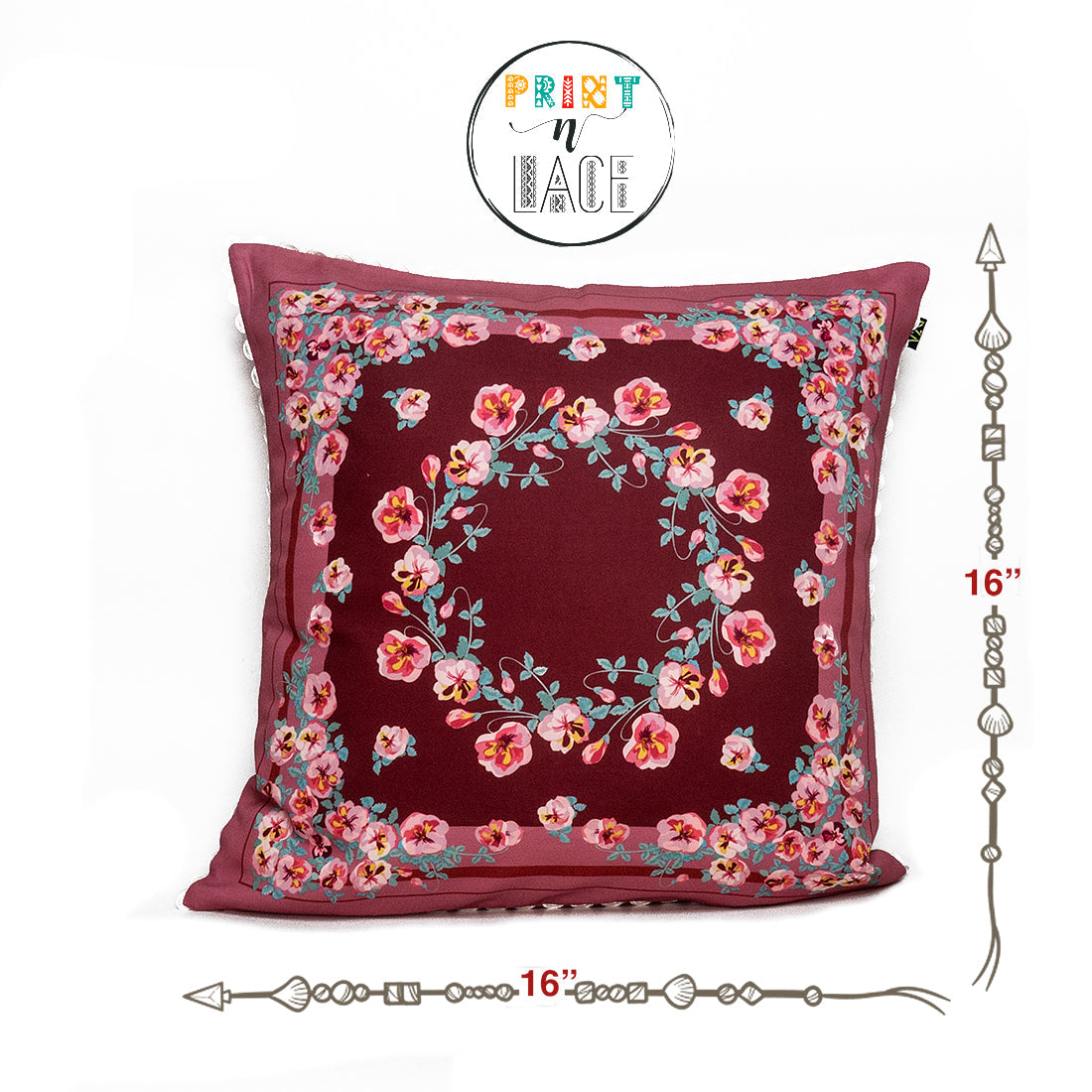 Print n Lace 016(carrot pink n maroon)