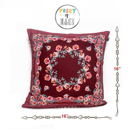 Print n Lace 016(carrot pink n maroon)