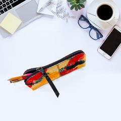 Stationary Pouch-Colorful Feathers