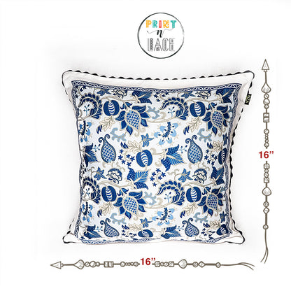 Print n Lace 030(cream n blue)