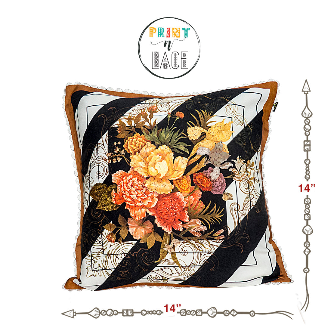 Print n Lace 026(brown n multi)