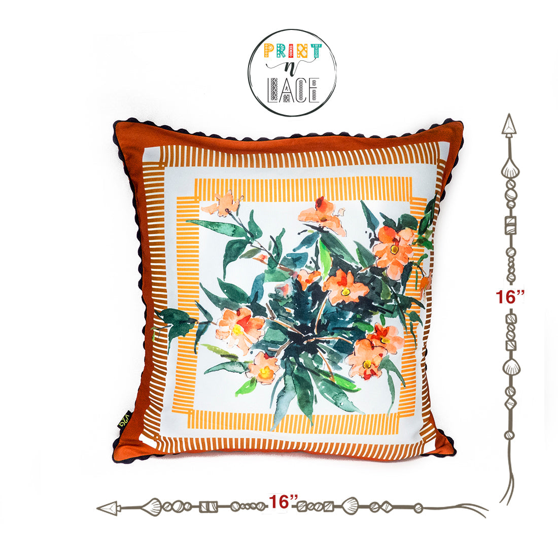 Print n Lace 033(orange n multi)