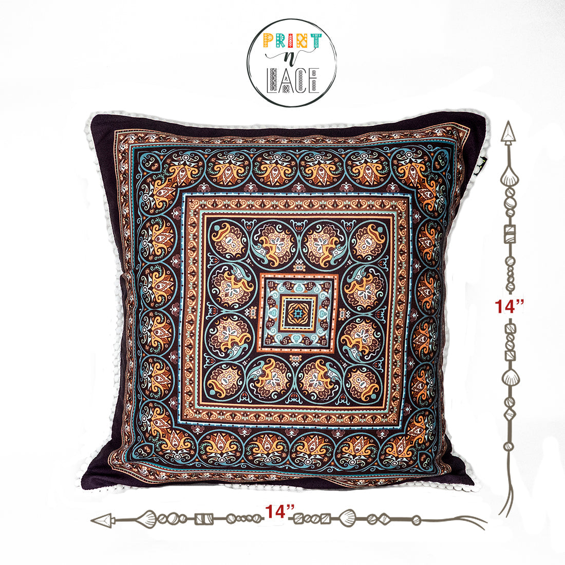Print n Lace 008(brown n multi)
