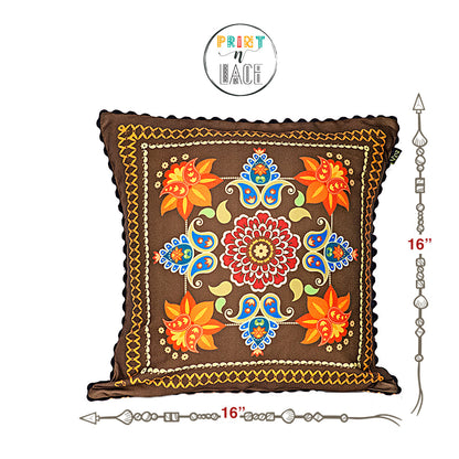 Print n Lace 037(brown n multi)