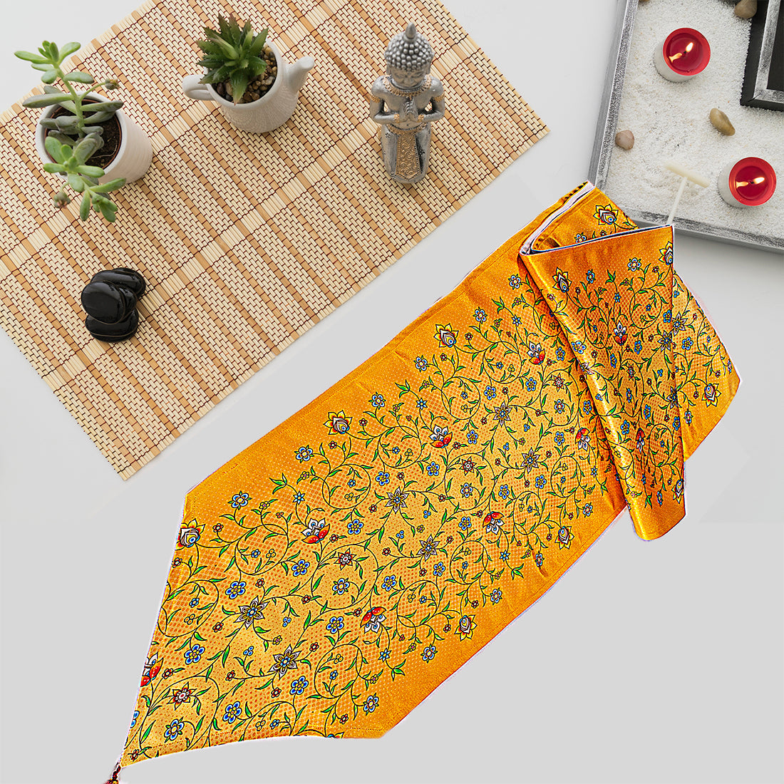 Yellow Intricate Mughal Print