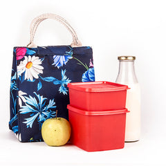 Tiffin- Lunch Bag-Blue Floral 15