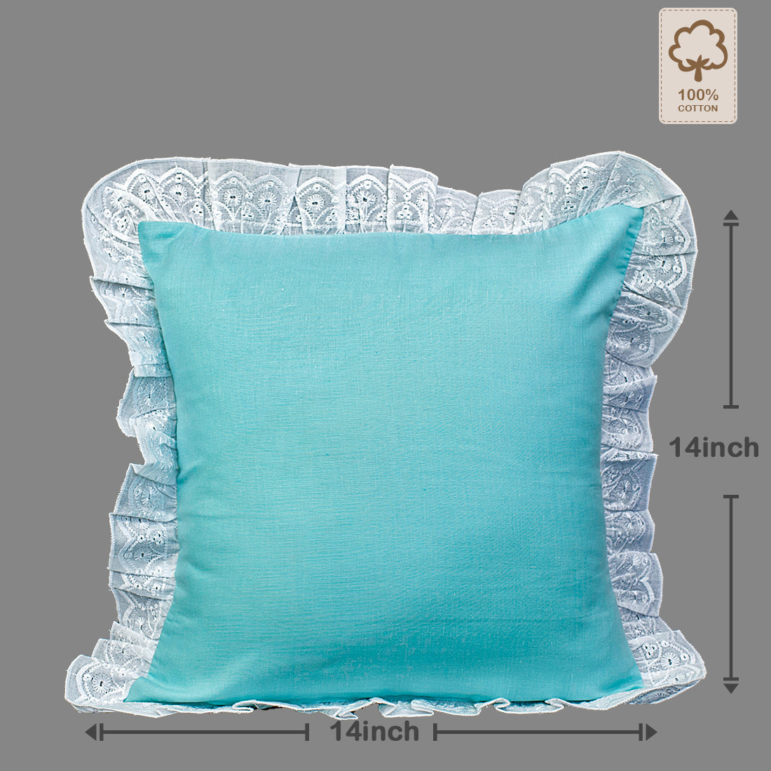 Cushion Cover-Kåpåås Collection II 16 II Set of 3 (Aqua Blue)