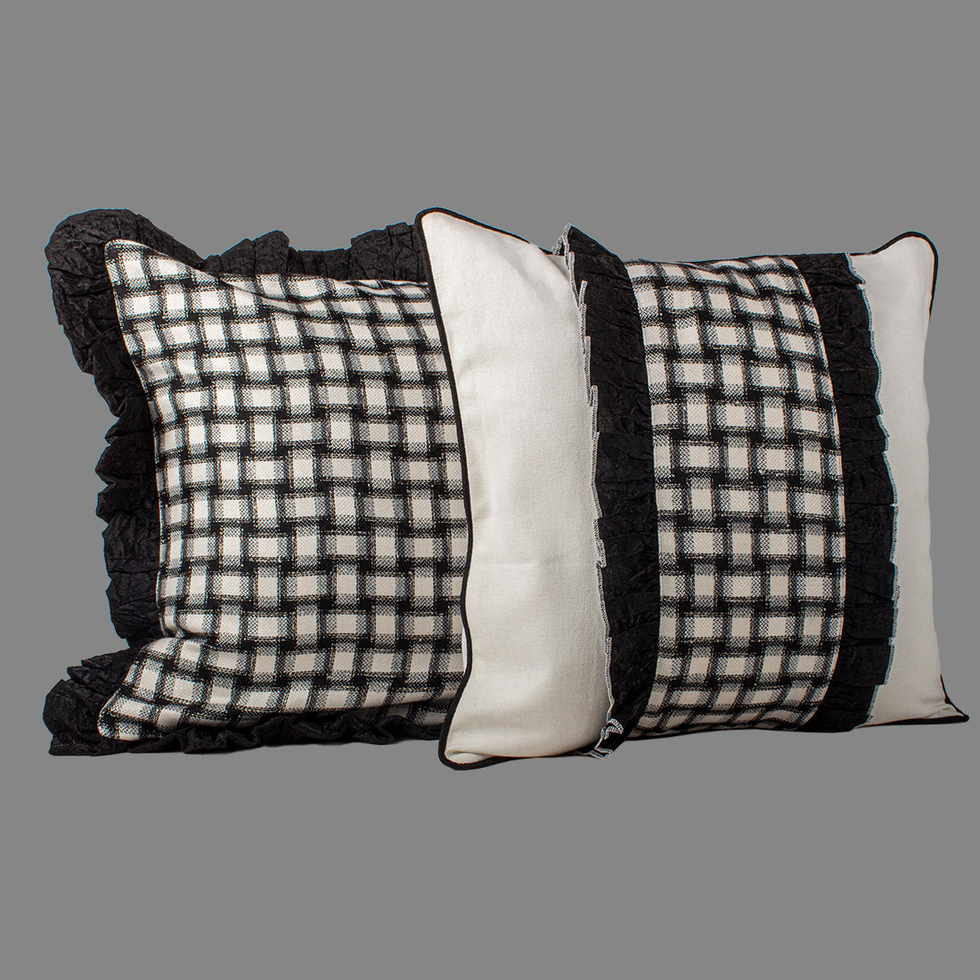 Cushion Cover-Black n White Checks