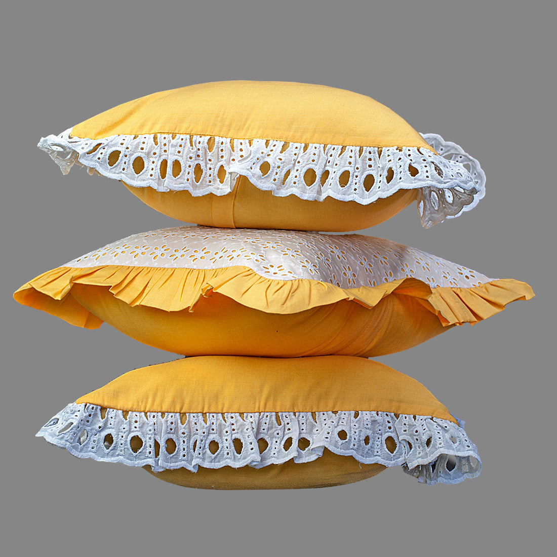 Cushion Cover-Kåpåås Collection II 17 II Set of 3 (Mango yellow)