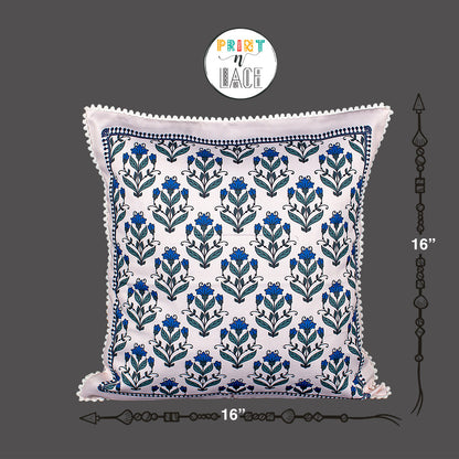 Print n Lace 068 (Cream n Blue)