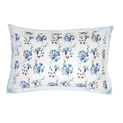 Pillow Covers-Printed- Blue Daisies- Pair