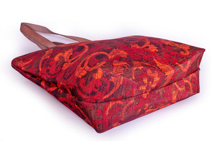 Shopper Bag-Red Jaquard