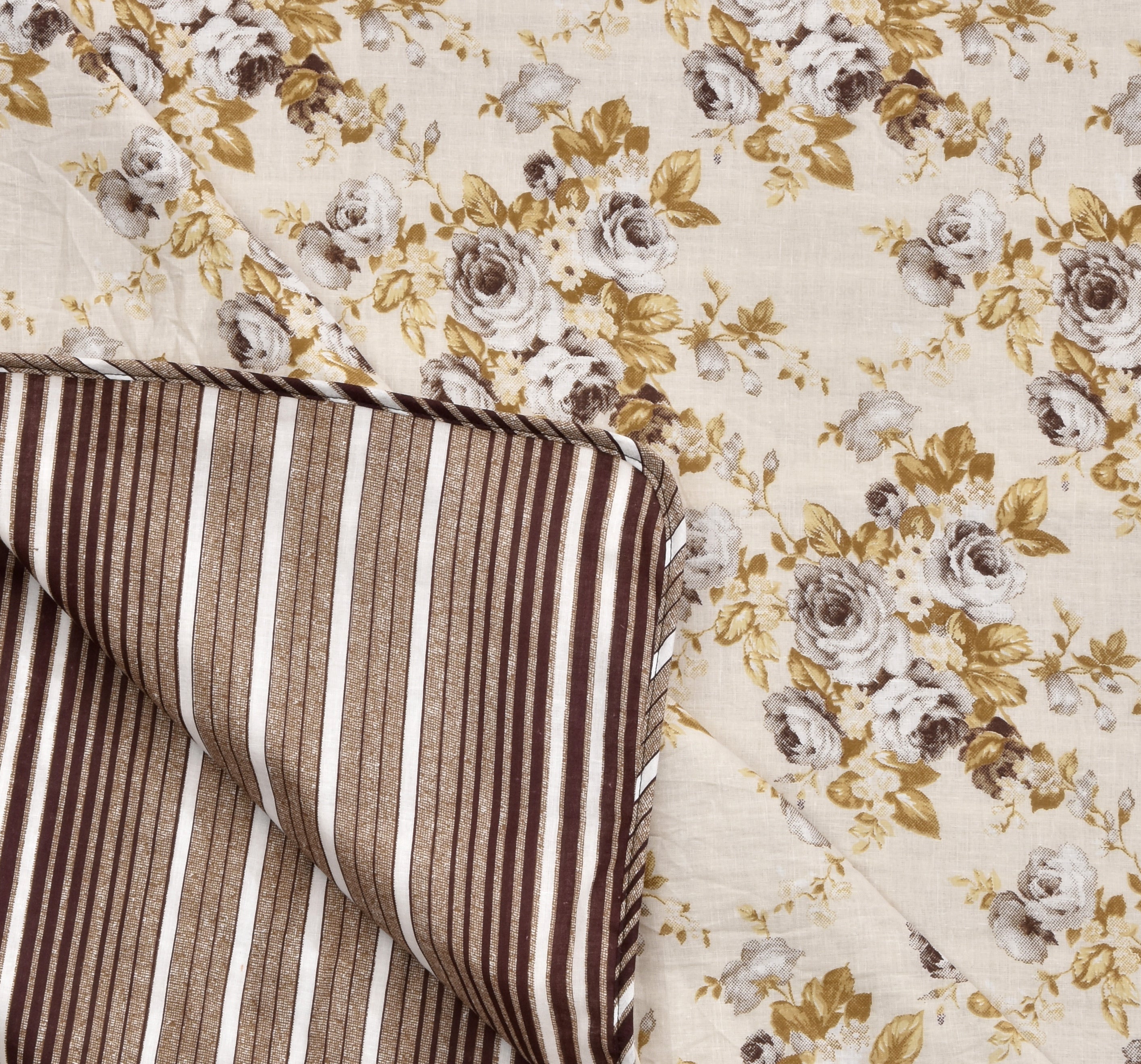 Dohar Cotton-Double Bed-Brown Roses