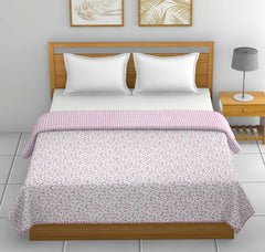 Dohar Cotton-Double Bed- Muddy Pink Small Print