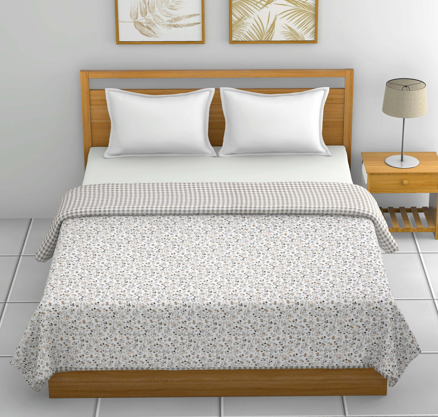 Dohar Cotton-Double Bed- Muddy Brown Small Print