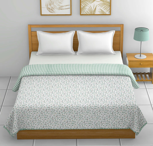 Dohar Cotton-Double Bed- Fresh Green Small Print