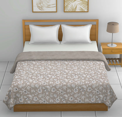 Dohar Cotton-Double Bed- Muddy Brown Flora