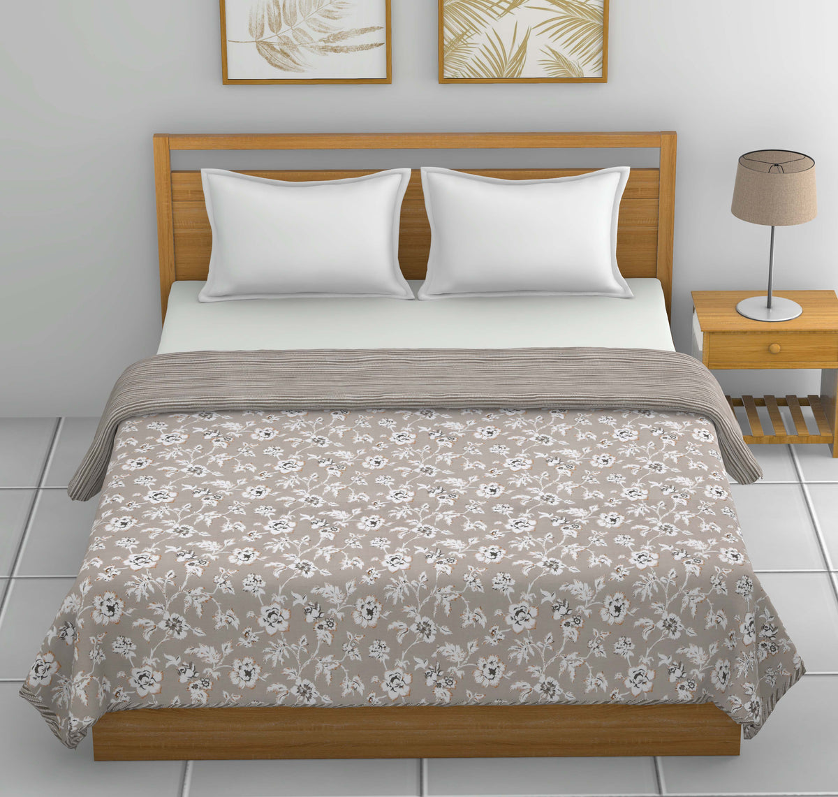 Dohar Cotton-Double Bed- Muddy Brown Flora