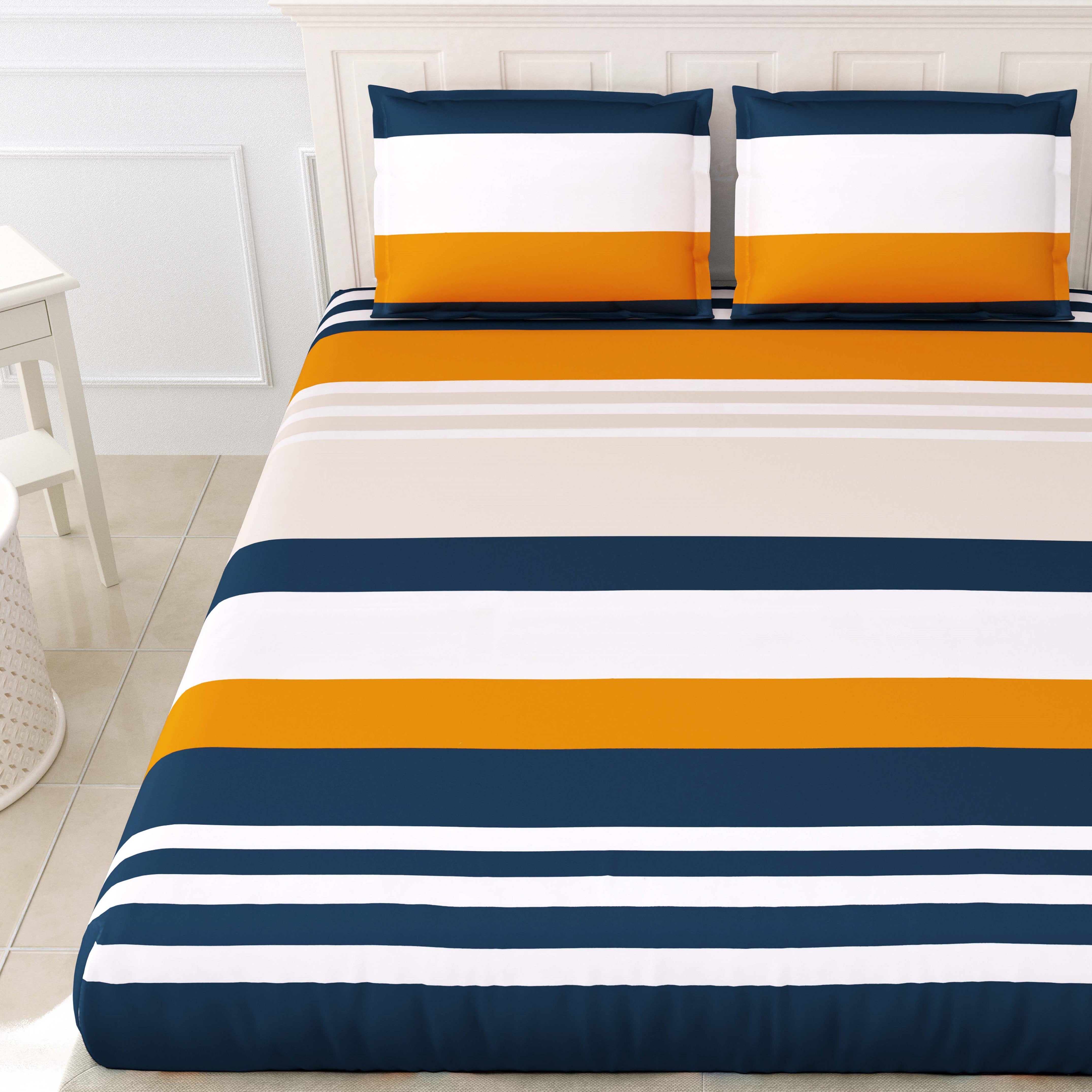 Printed Bedsheet- Double Bed -Color Lines