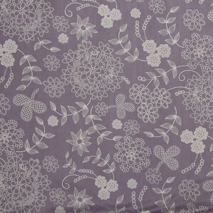 Printed Bedsheet- Double Bed -Gray floral