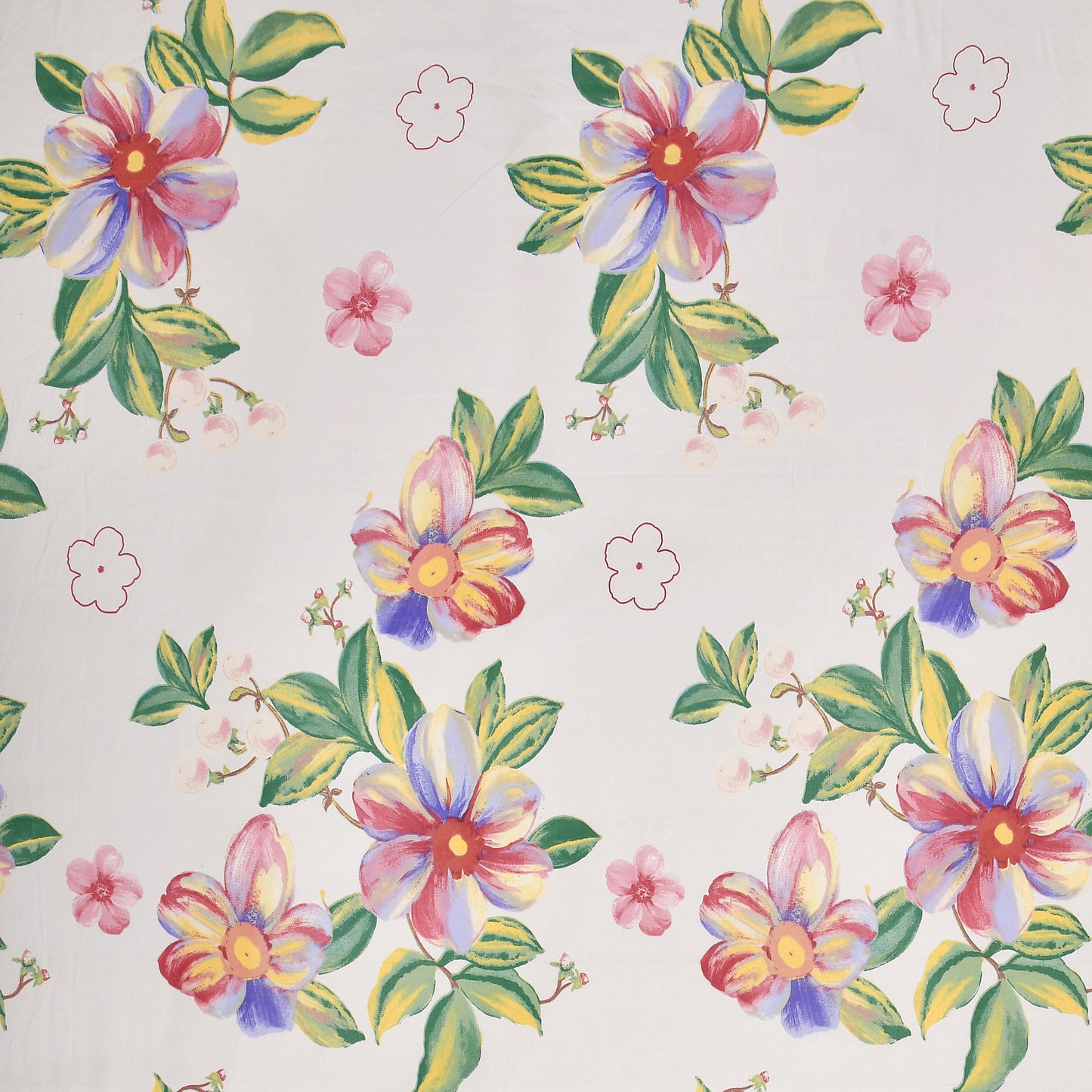 Print Bedsheet - Double Bed - Hibiscus Bunch