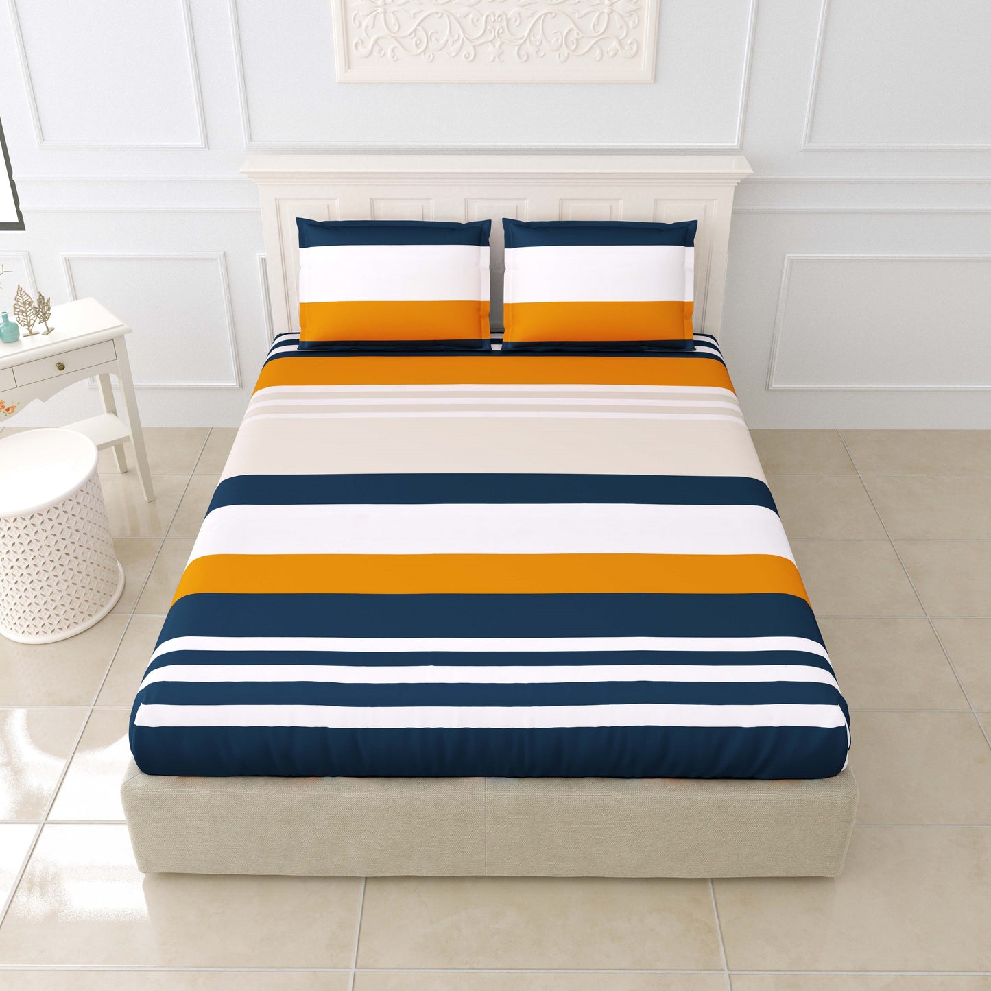 Printed Bedsheet- Double Bed -Color Lines