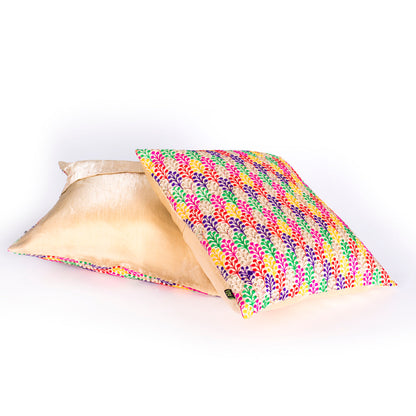 Cushion Cover-Embroidery-Leaves-Set of 2