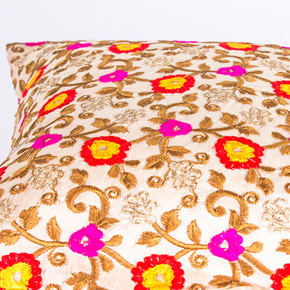 Cushion Cover-Embroidery-Flower | Set of 2