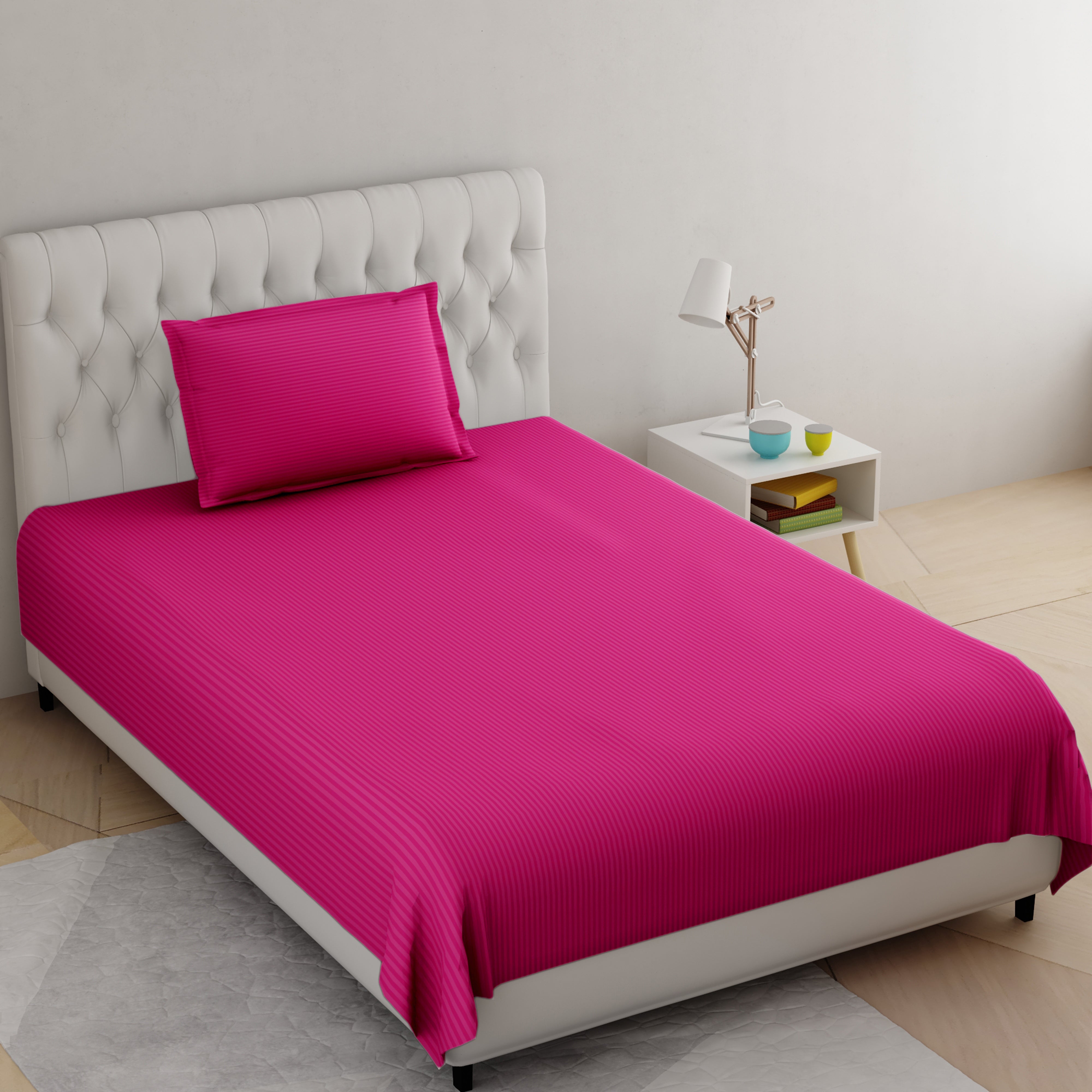 Single Bedsheet- Fuchsia Pink