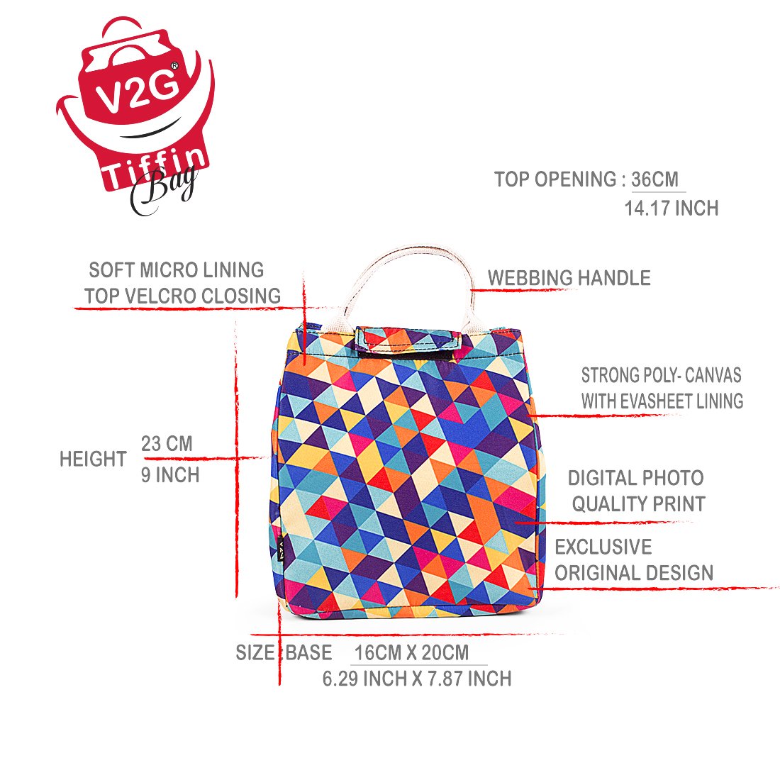 Lunch Bag- Colored Pattern