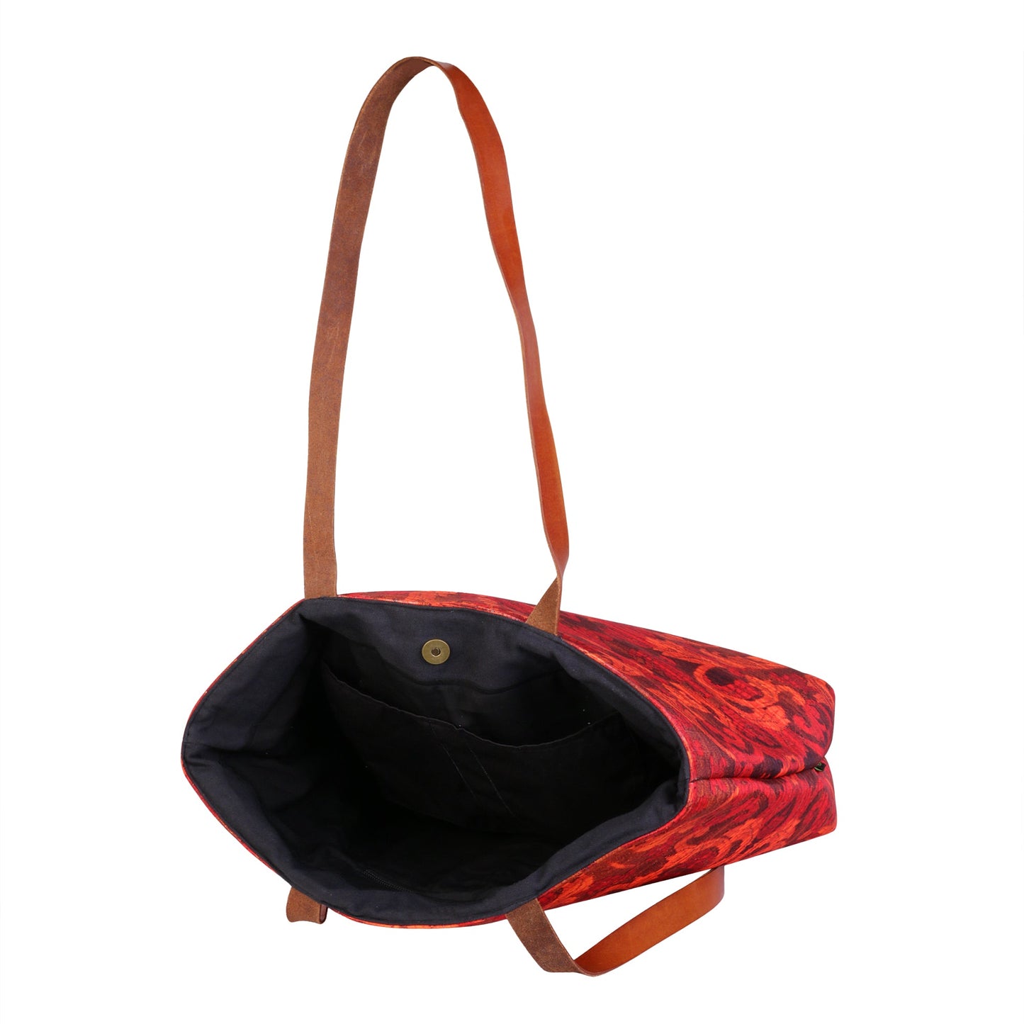Shopper Bag-Red Jaquard