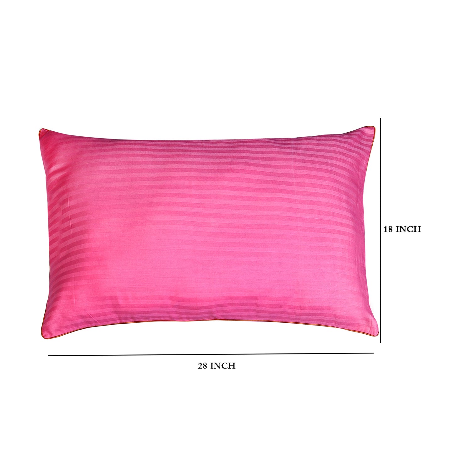 Pillow Cover-Plain Color-Dark Pink with Piping- Pair