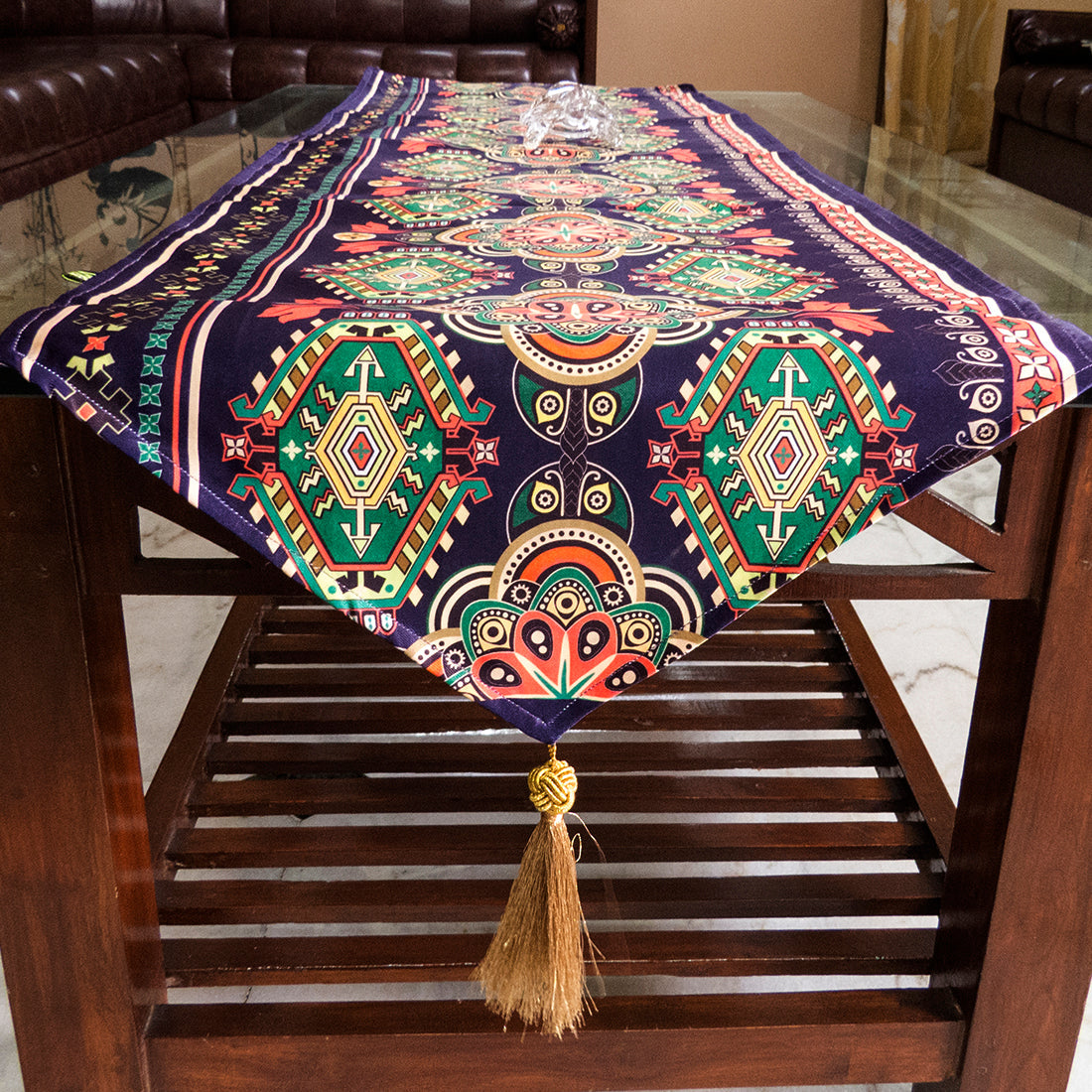 Runner-Blue Rangoli Pattern