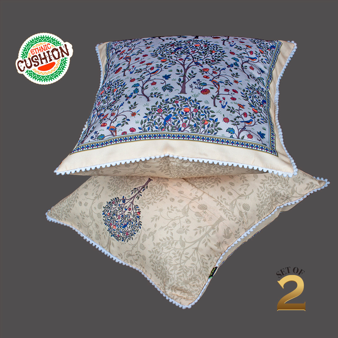 Print n Lace 072 (Dusky Beige n Multi)