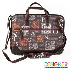 Laptop Bag - Crazy Black n Red Alphabets