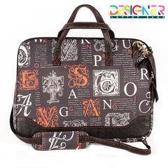 Laptop Bag - Crazy Black n Red Alphabets