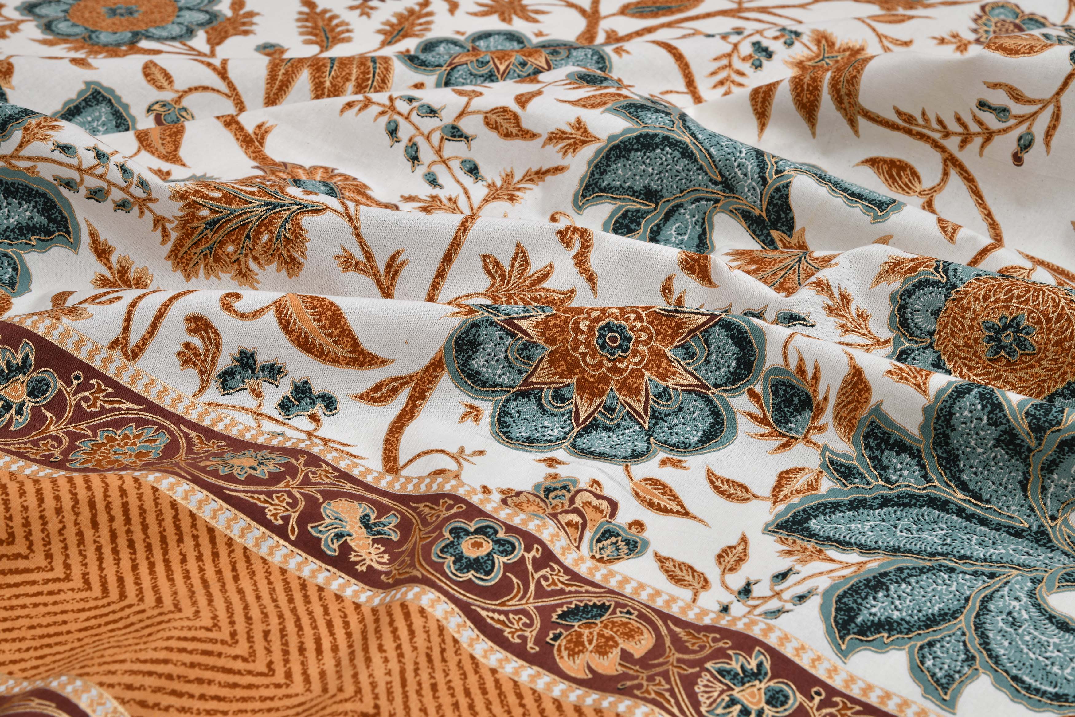 Ethnic Prints Bedsheet- Double Bed -Golden Yellow Flora