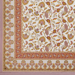 Ethnic Prints Bedsheet- Double Bed - Golden Yellow Peacock