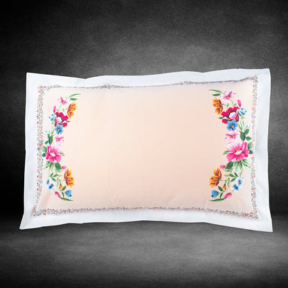 Pillow Covers-Printed-Bracketed Flowers- Pair