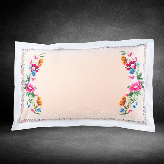 Pillow Covers-Printed-Bracketed Flowers- Pair