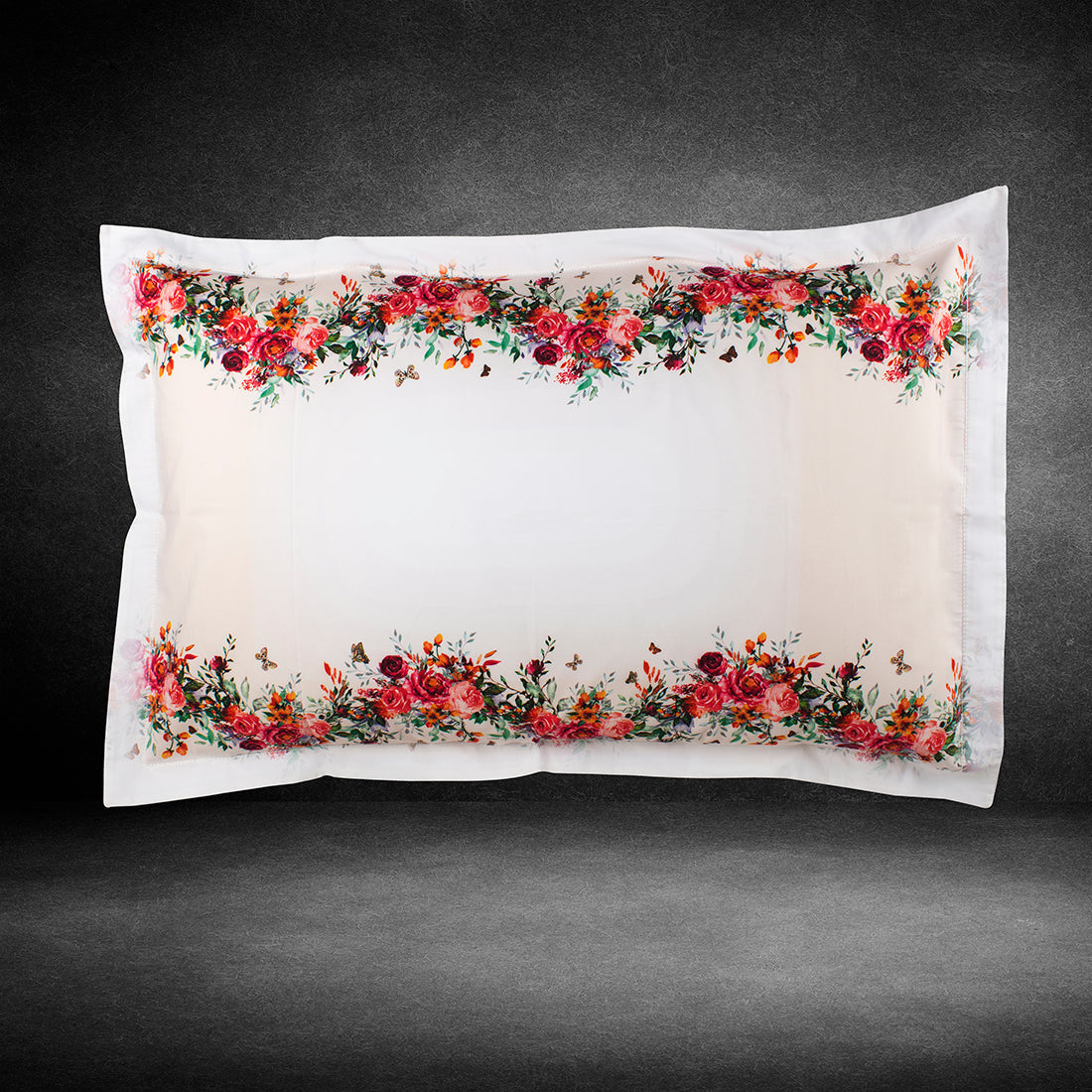 Pillow Covers-Printed-Flower Scallop-Pair