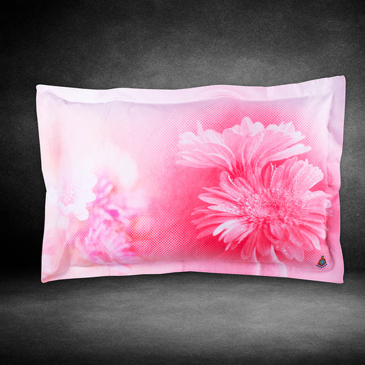 Pillow Covers-Printed-Pink Dhalias- Pair