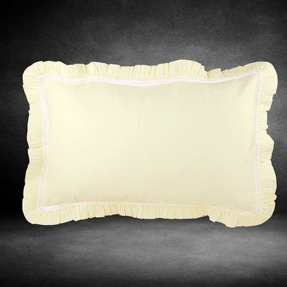 Pillow Covers-Plain Color-Light Yellow- Pair